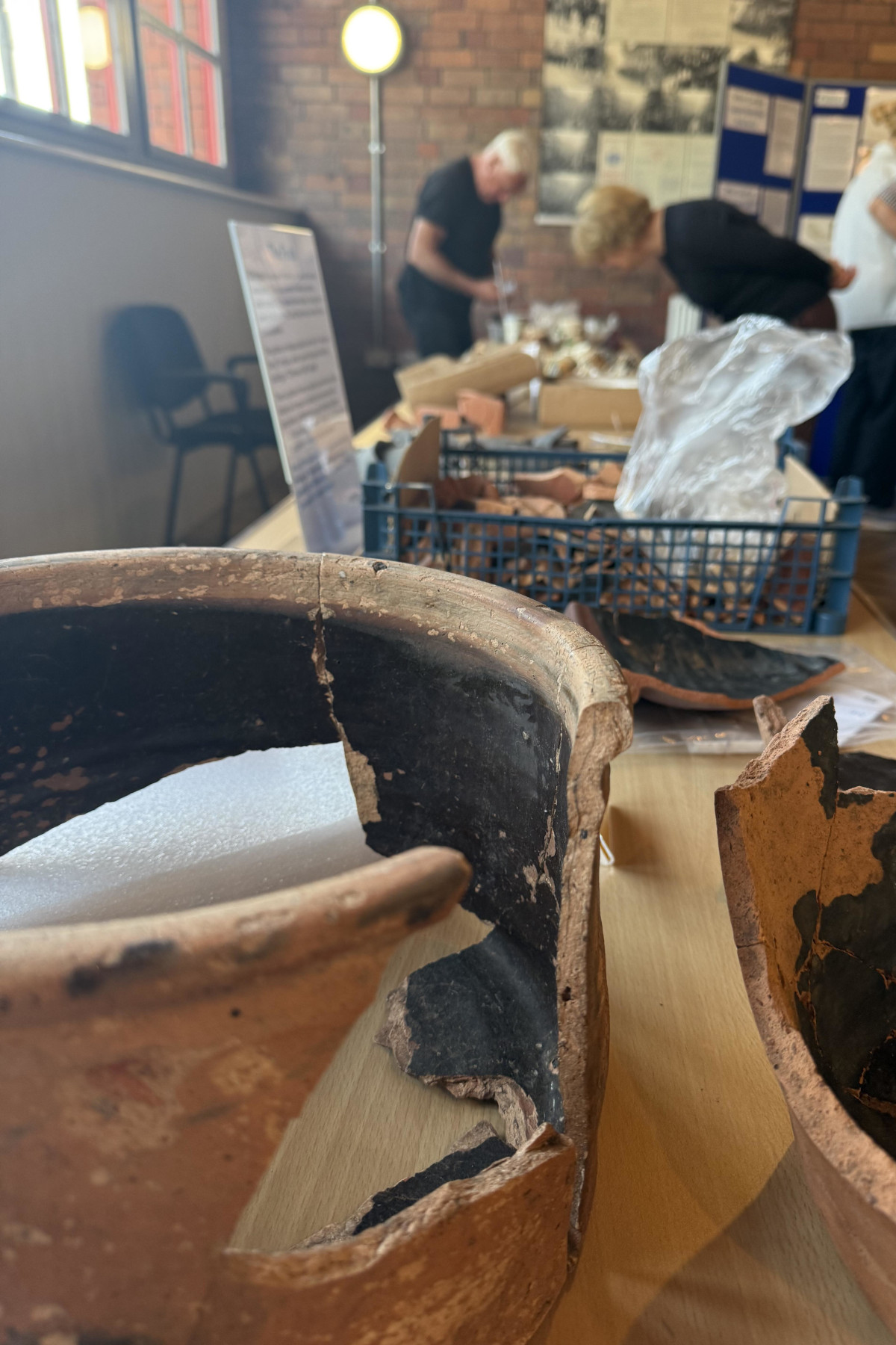 Looking along the tables of finds