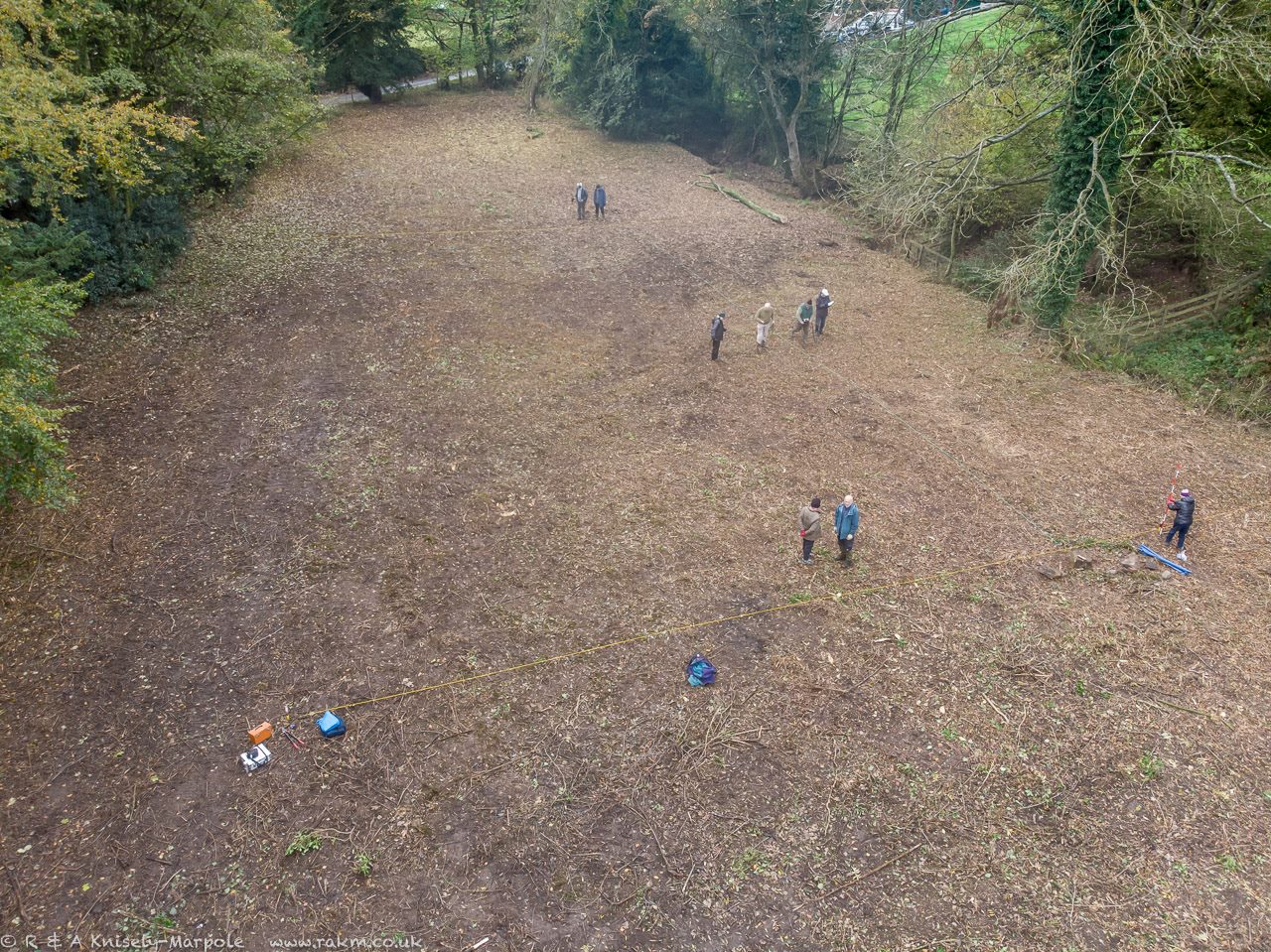 The field after the undergrowth had been cleared so that the survey could be completed